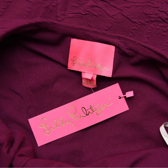 Lilly Pulitzer Bordeaux one shoulder dress with ruffle size 10 purple NWT - Picture 5 of 7